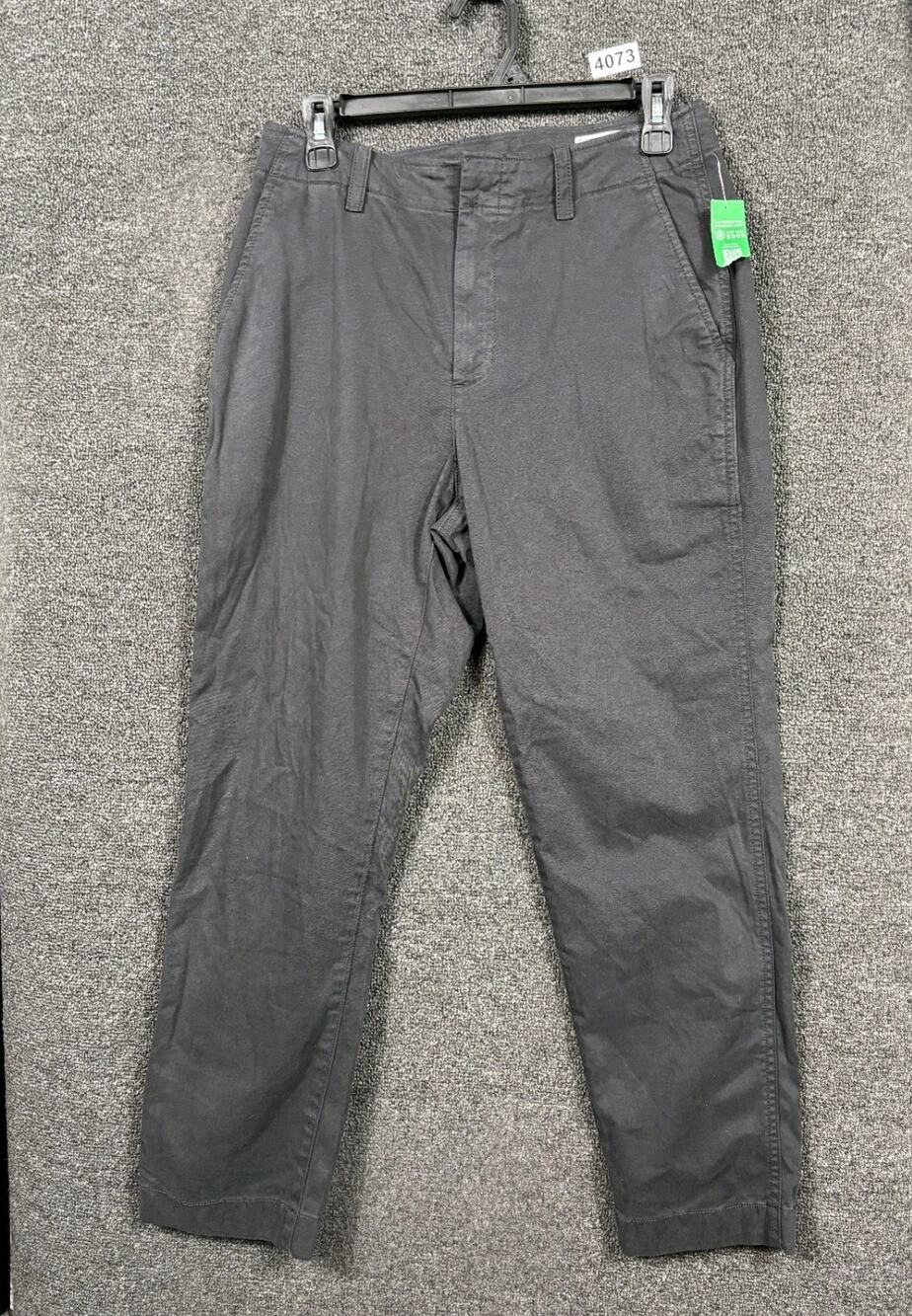 Gap Downtown Khaki Pants Womens Size 8 Black Straight Leg High Rise Stretch NEW